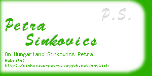 petra sinkovics business card